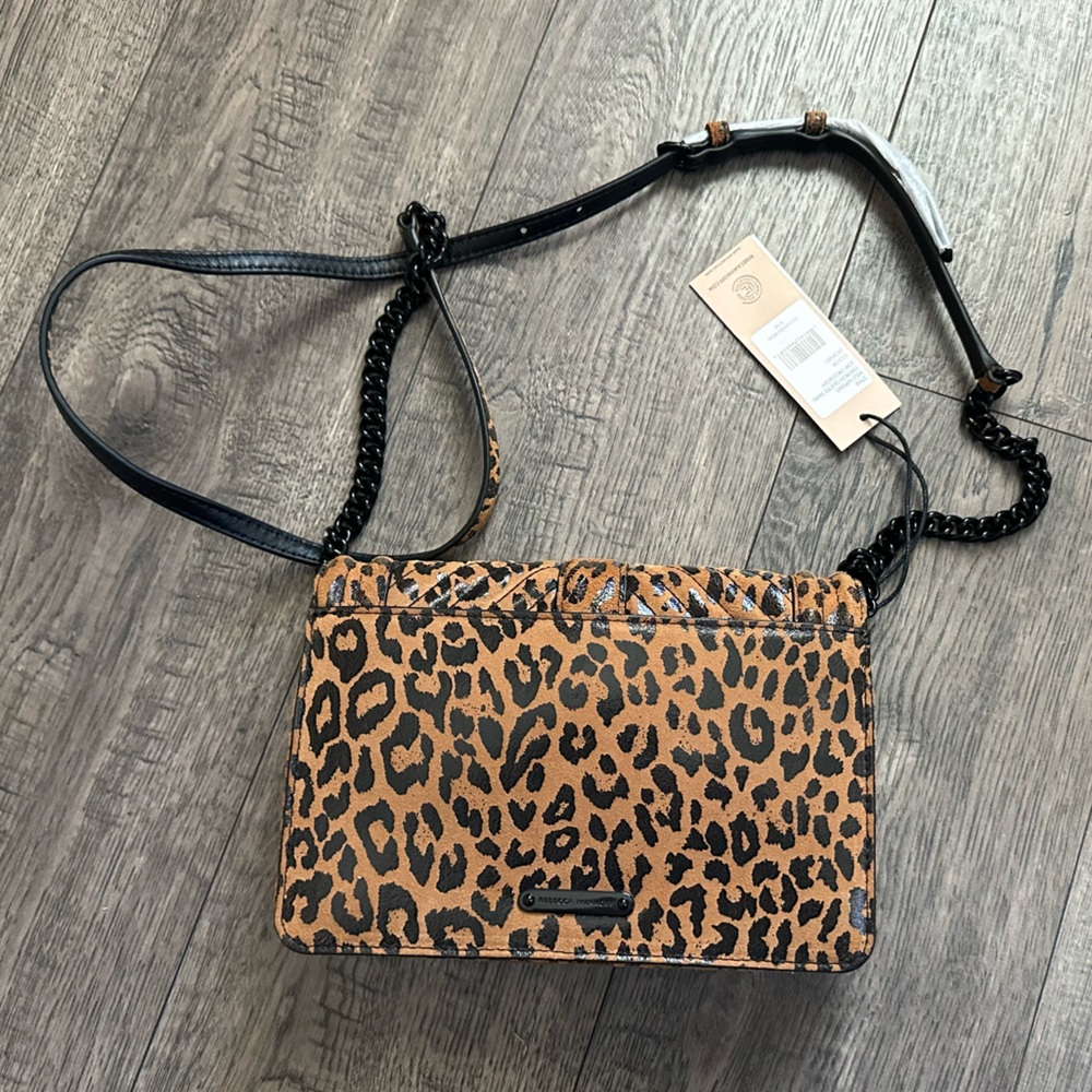 Rebecca Minkoff Small Leopard Print Suede Crossbody Bag - Picture 5 of 7